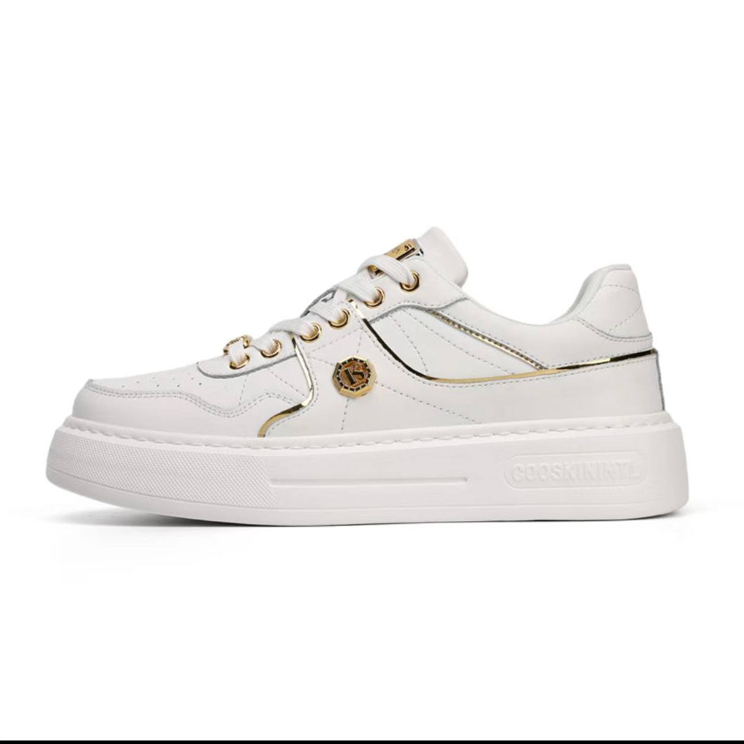 GUGL【典藏轻奢】春季新款时尚软底休闲白搭男鞋