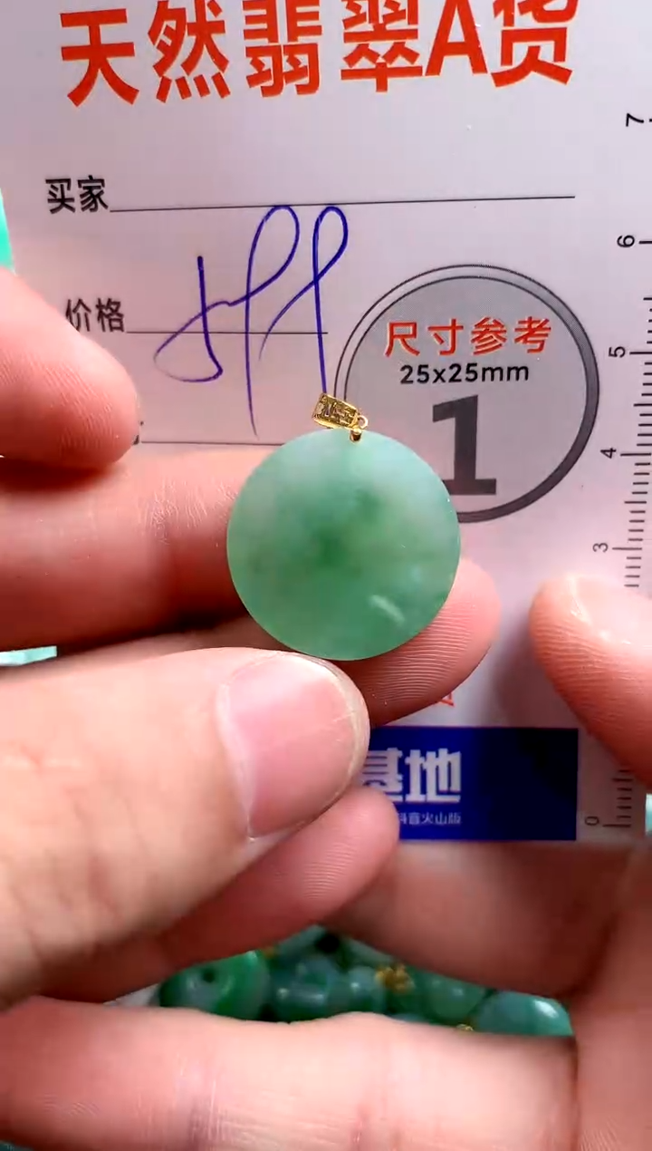 翡翠18K金镶嵌颈饰0094781176