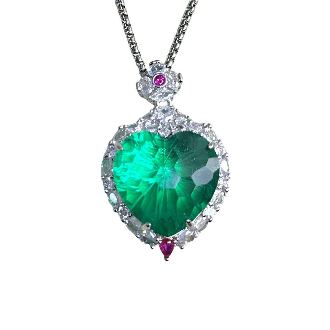  【超星专属】X007 精美祖母绿爱心吊坠 多样性发其一