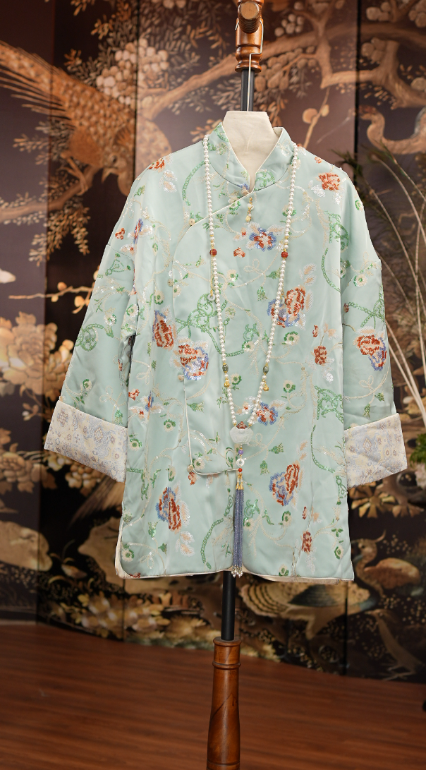 气质新中式秋季女短外套双层茶服初恋风国风中国风