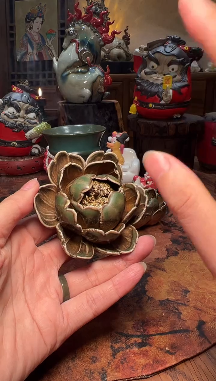 瓷片设计师款手工手作l牡丹花