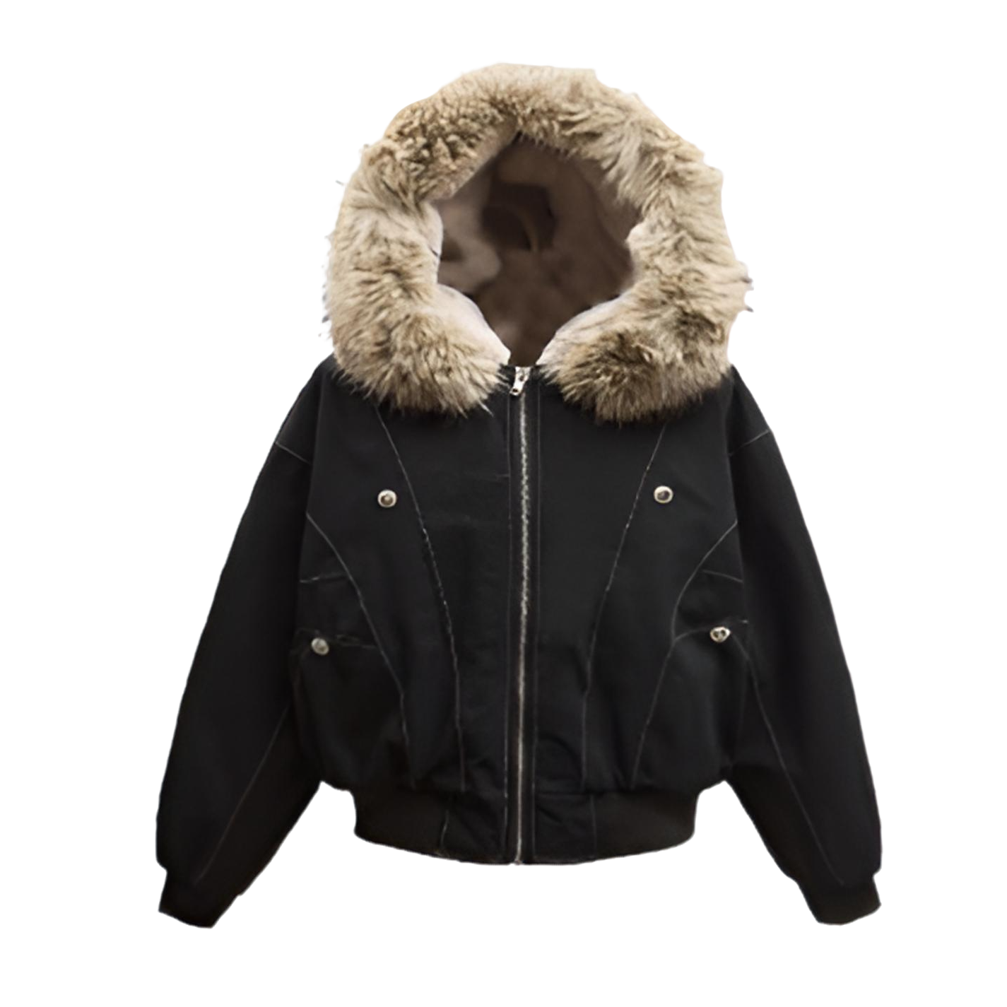 CacheCache可拆卸毛领棉服外套女冬季新款加绒加厚派克服连帽棉袄