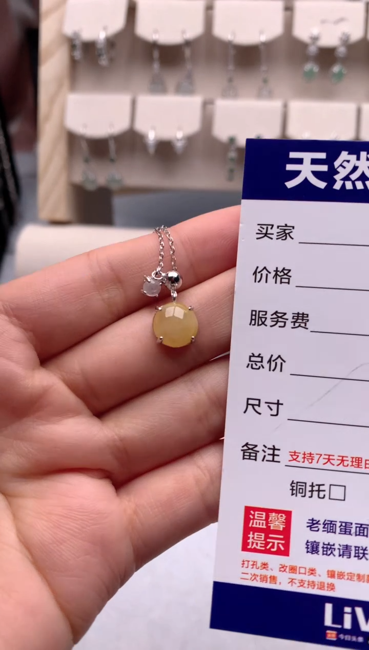 【闪购商品】翡翠项链银S925镶嵌3号