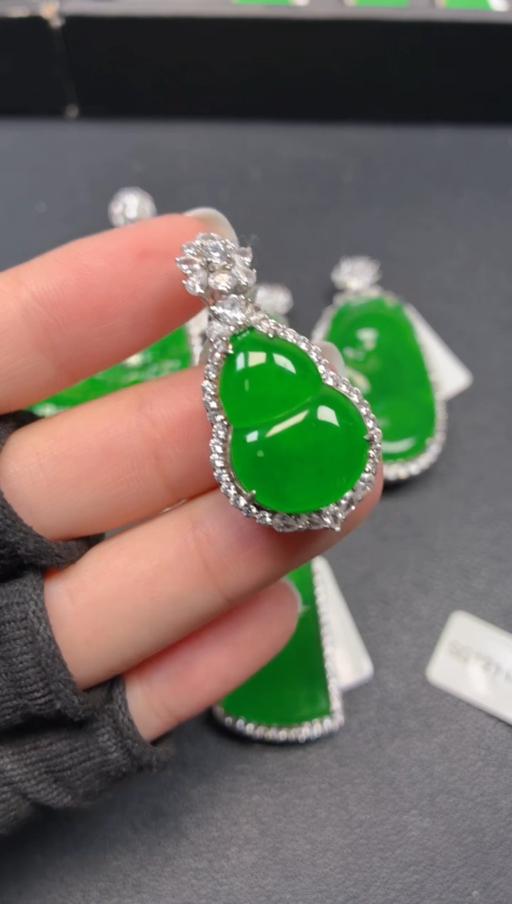 吊坠(不含链)银S925镶嵌翡翠000