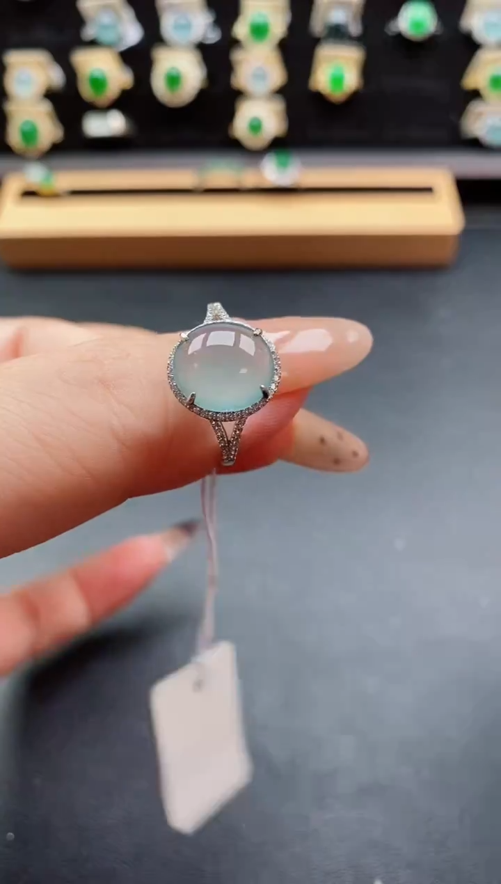 银S925镶嵌戒指翡翠1