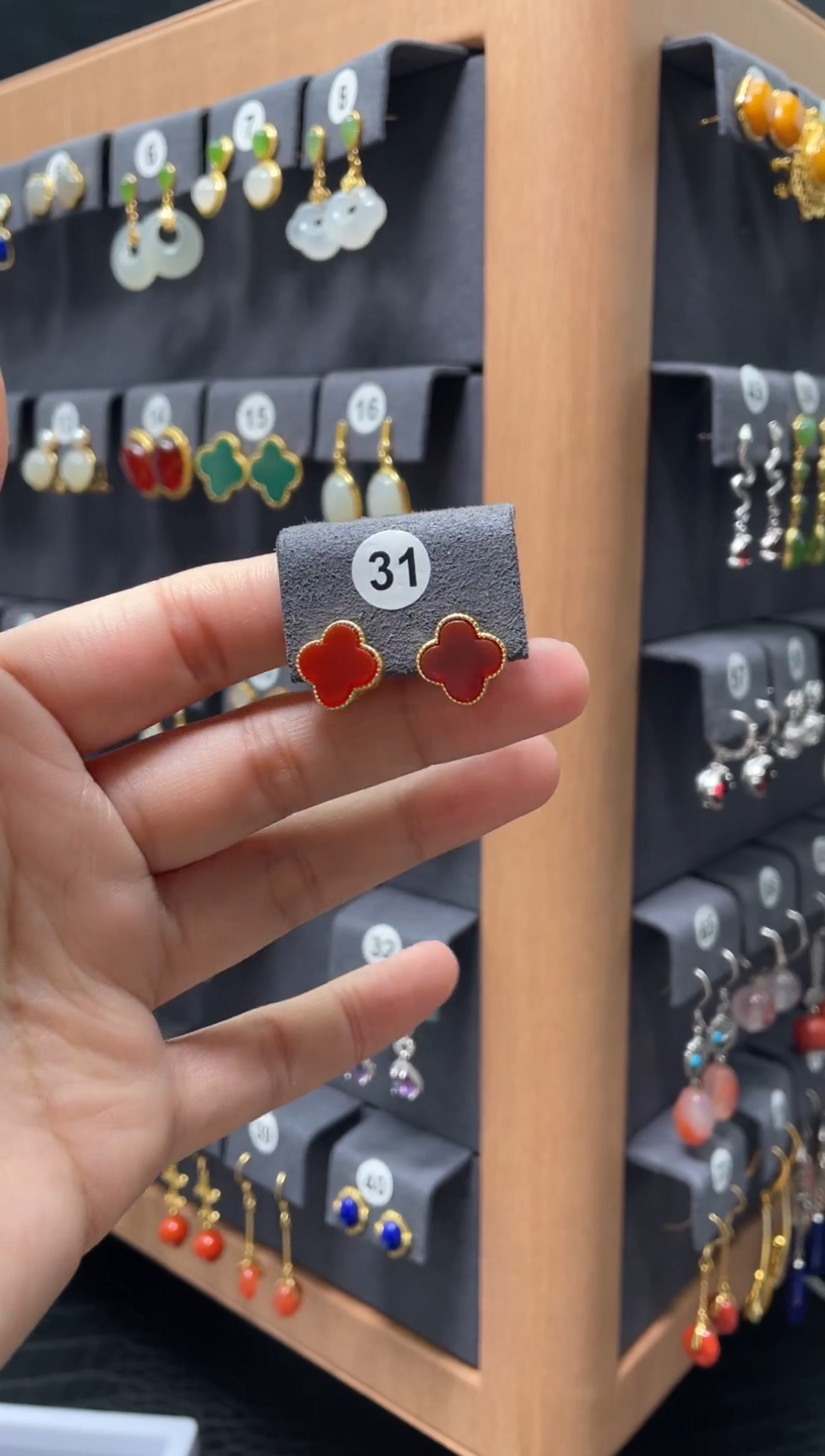 【闪购商品】玛瑙/玉髓耳钉银S925镶嵌0031