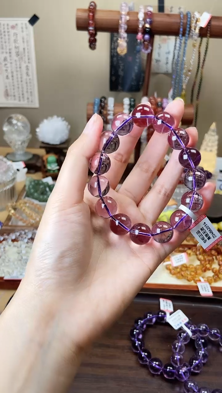 【闪购商品】水晶手链未镶嵌14mm巴西紫水晶