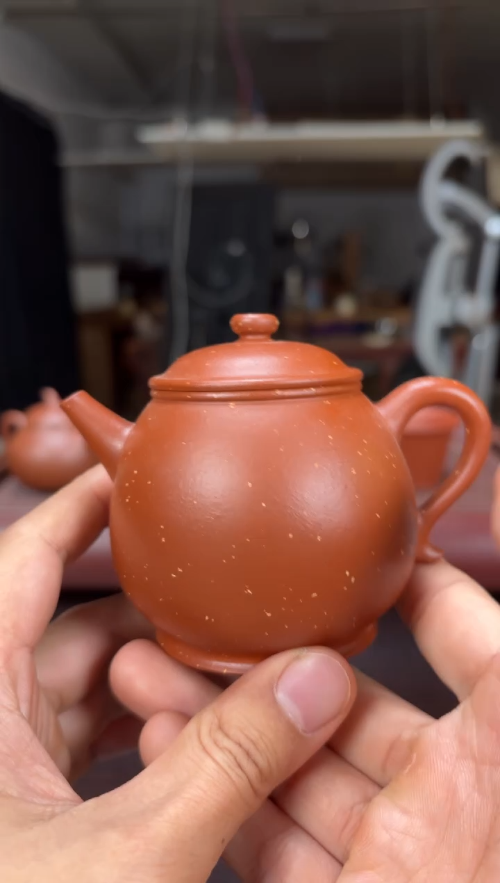 茶壶紫砂半手工红泥圈妞180毫升