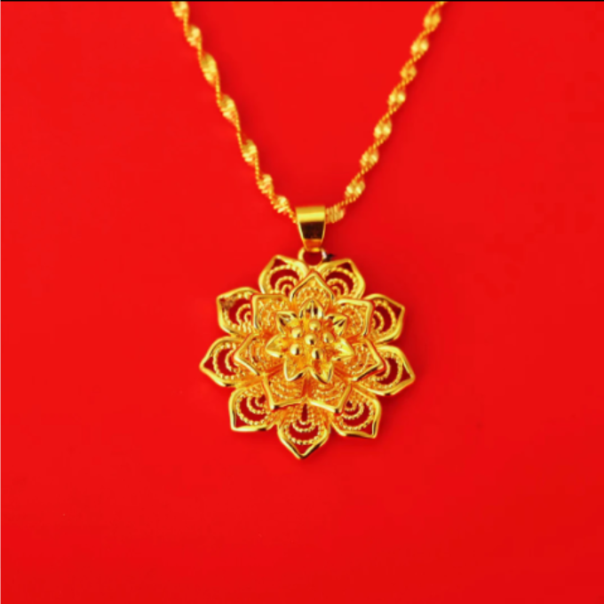 铜合金吊坠 镂空花朵吊坠荆棘花项链精美民族风