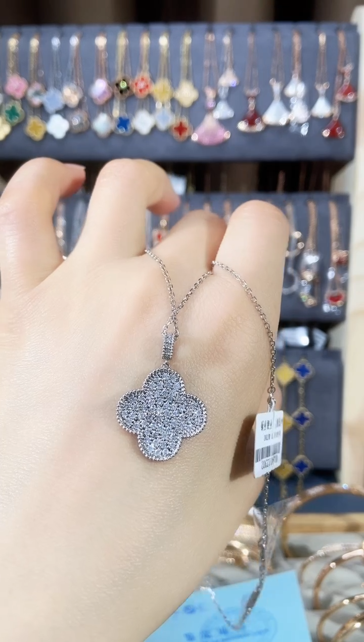套链钻石18K金镶嵌钻石K白