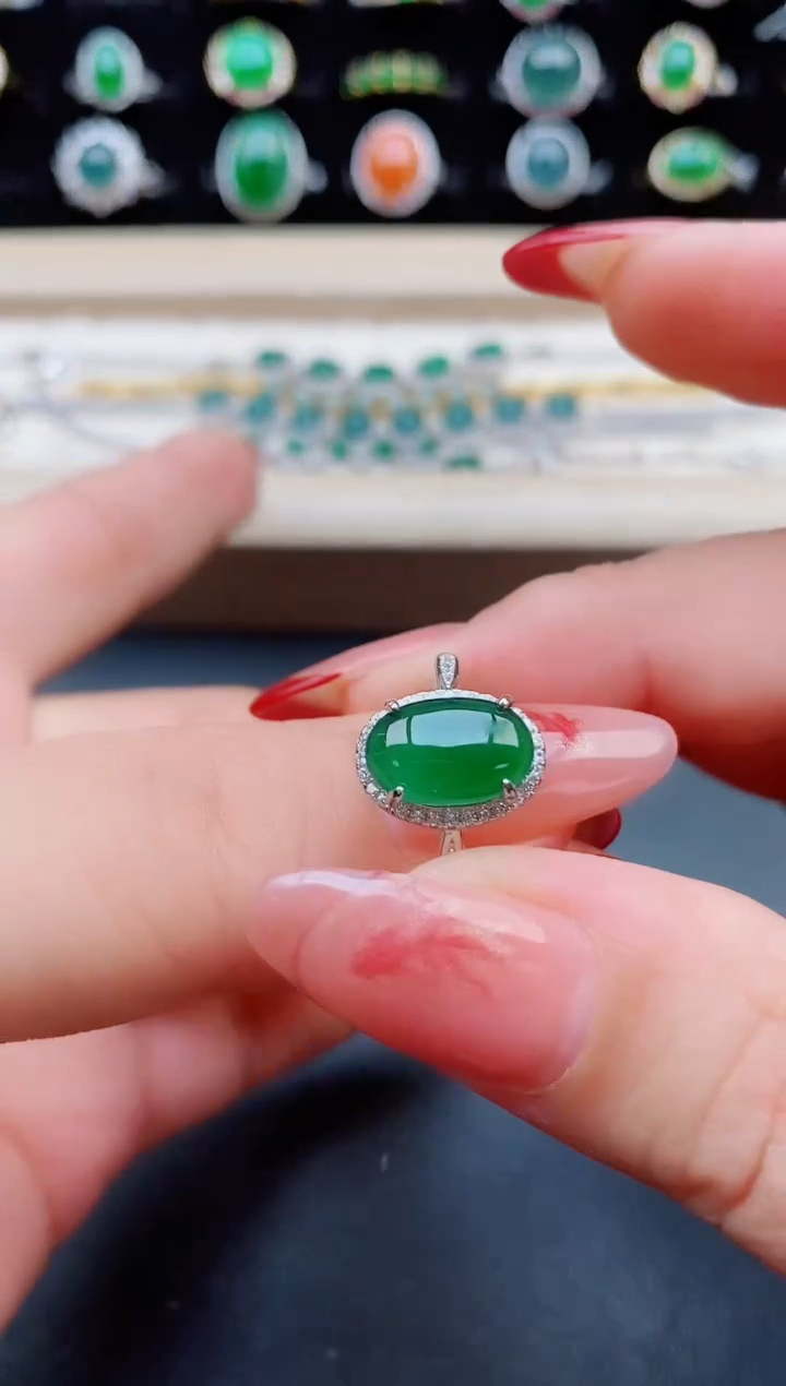 【闪购商品】翡翠戒指银S925镶嵌508550