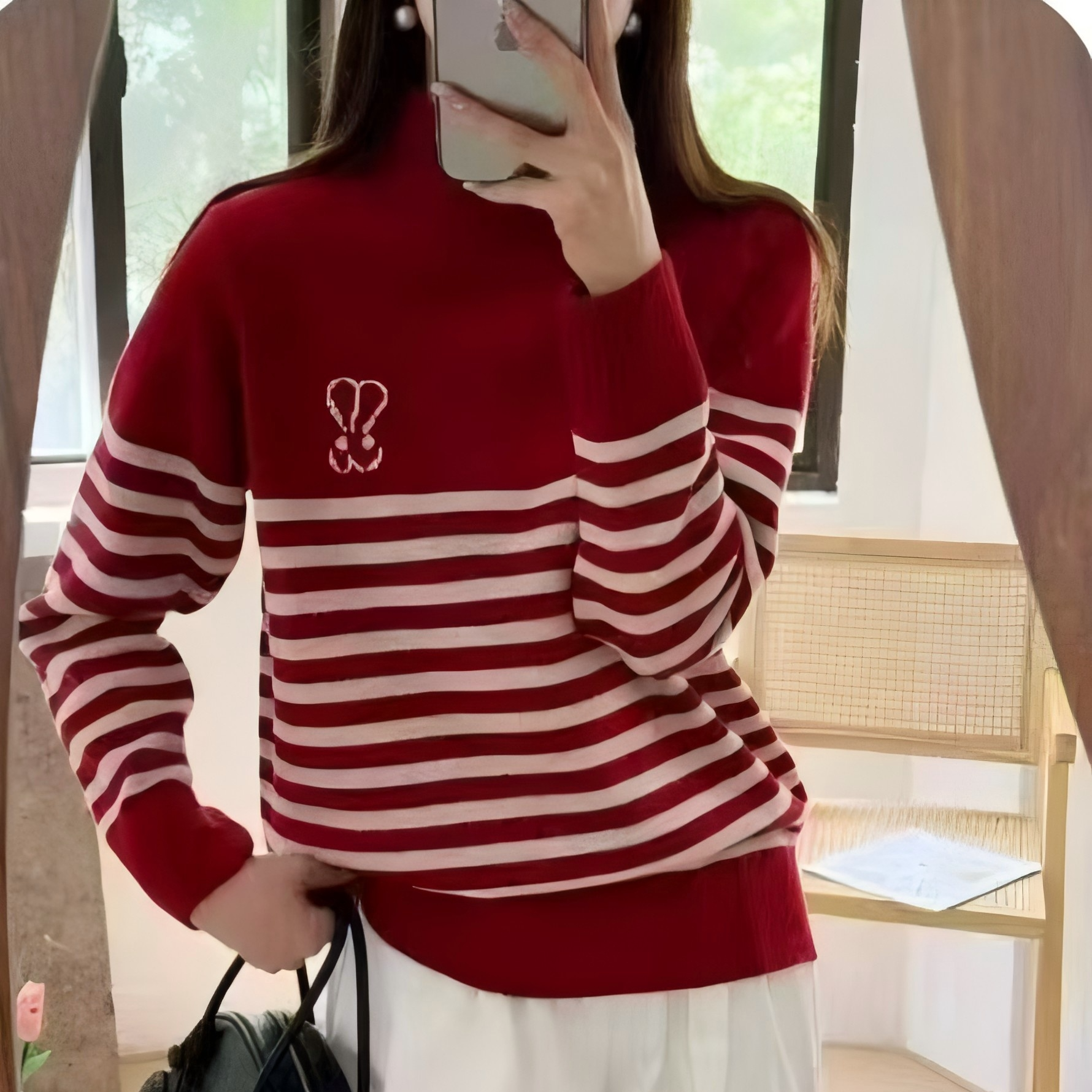 5041复古慵懒风加厚圆领毛衣女秋冬新款慵懒风宽松显瘦针织衫