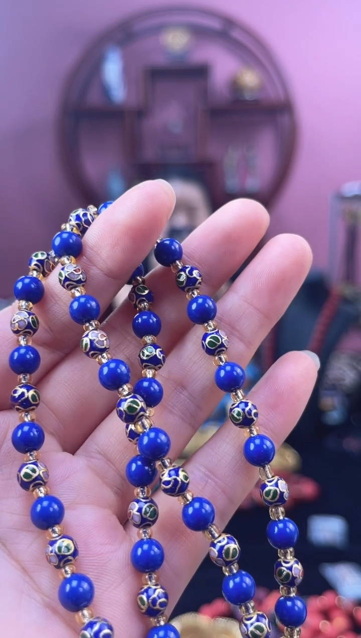 非遗 景泰蓝项链 0.6宝蓝