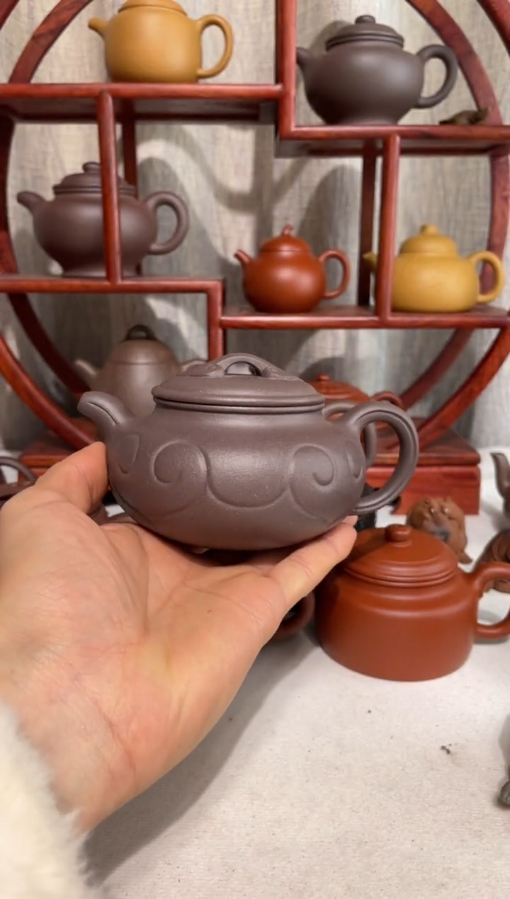 【闪购商品】紫砂茶壶台西底板紫泥仿古如意