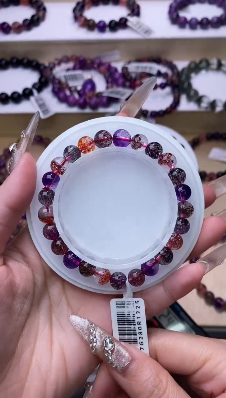 【闪购商品】水晶手链未镶嵌黑加仑超七单圈7m+