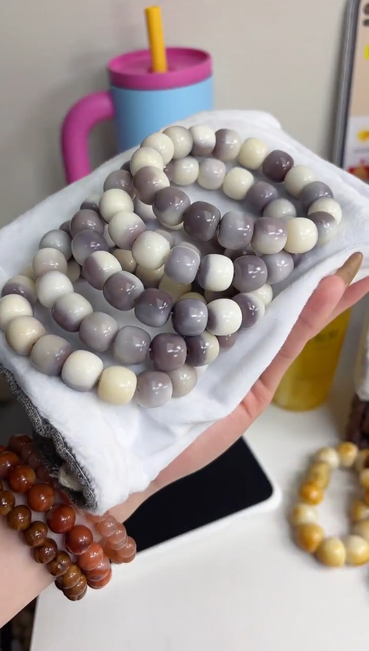 手串菩提根/象牙果沐j18紫薯玉化桶珠12*13mm手串