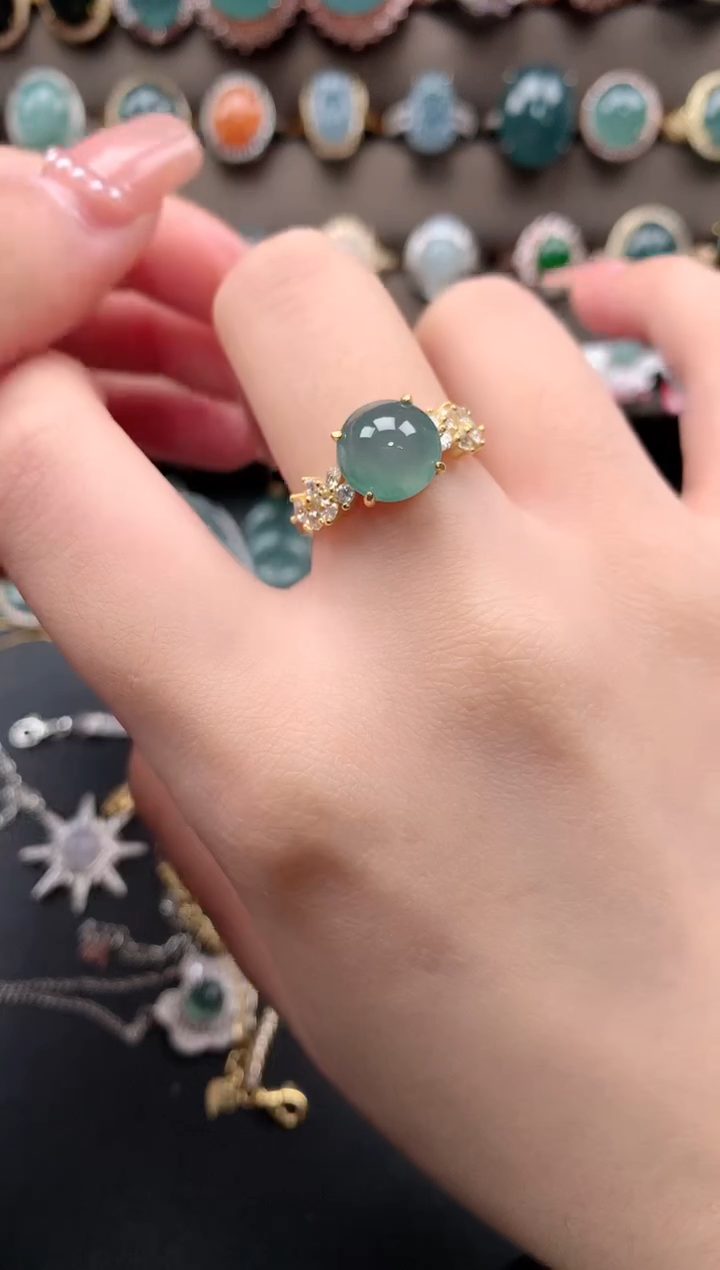 【闪购商品】翡翠戒指银S925镶嵌52141