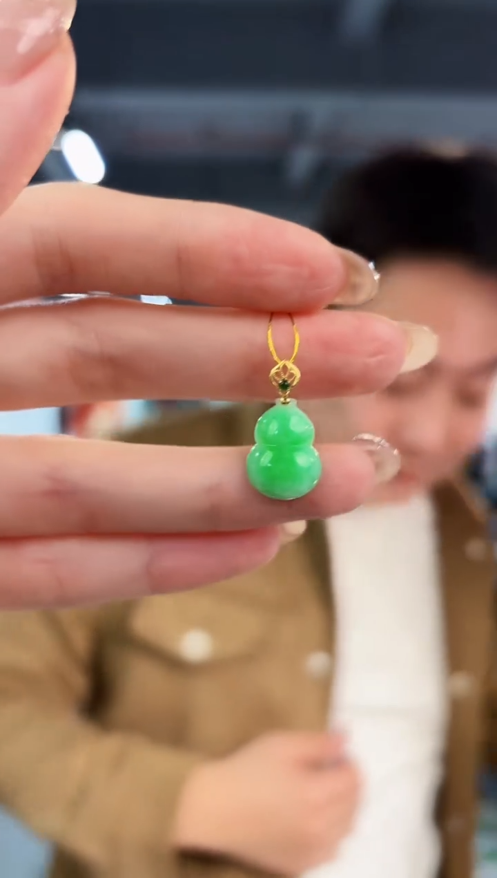 【闪购商品】翡翠颈饰18K金镶嵌缅料A货/支持复检/一件