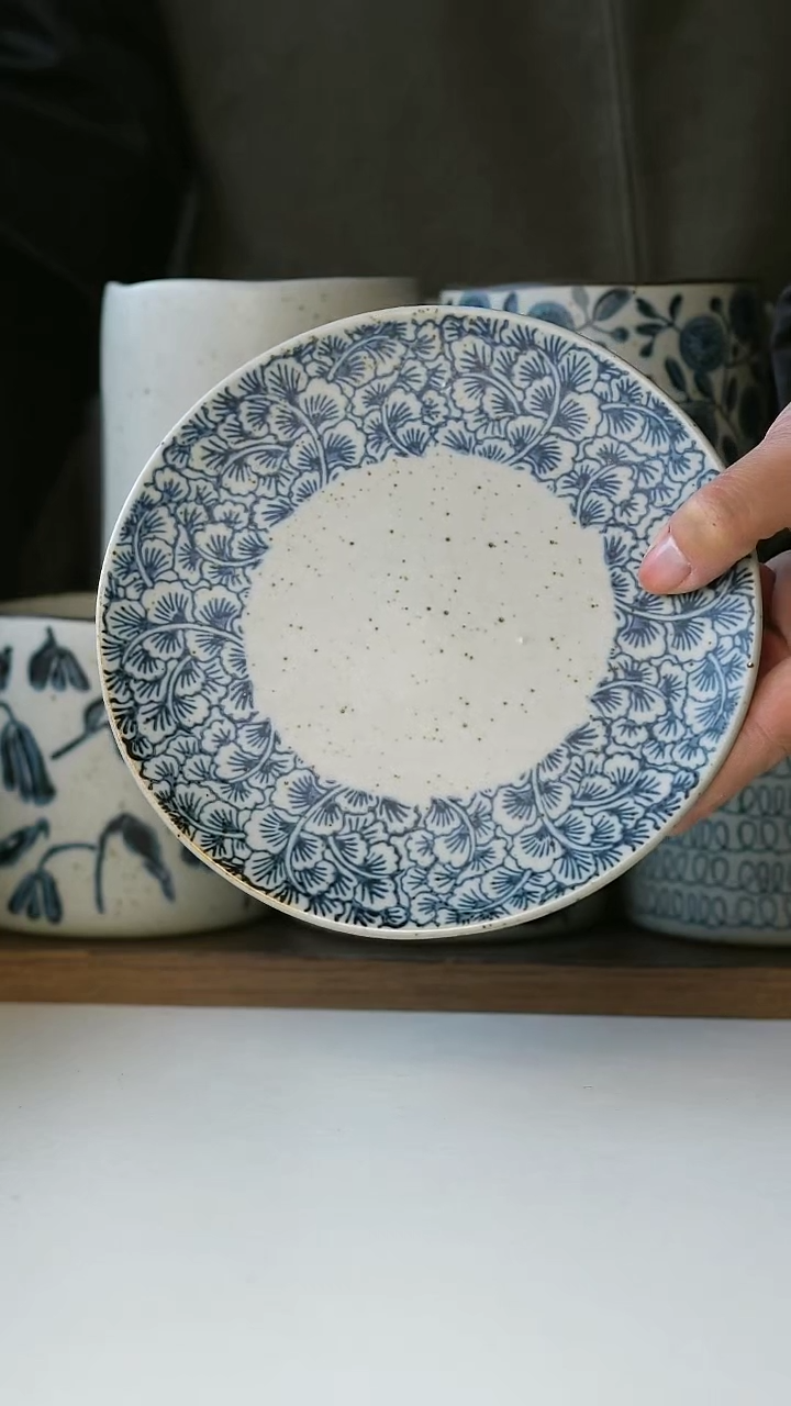 【闪购商品】陶瓷手绘银杏甜品盘16cm@4-2@