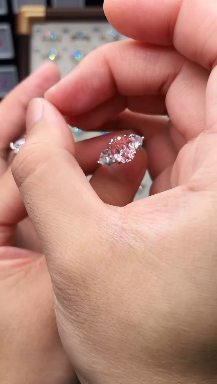 戒指彩色蓝宝石银S925镶嵌1888