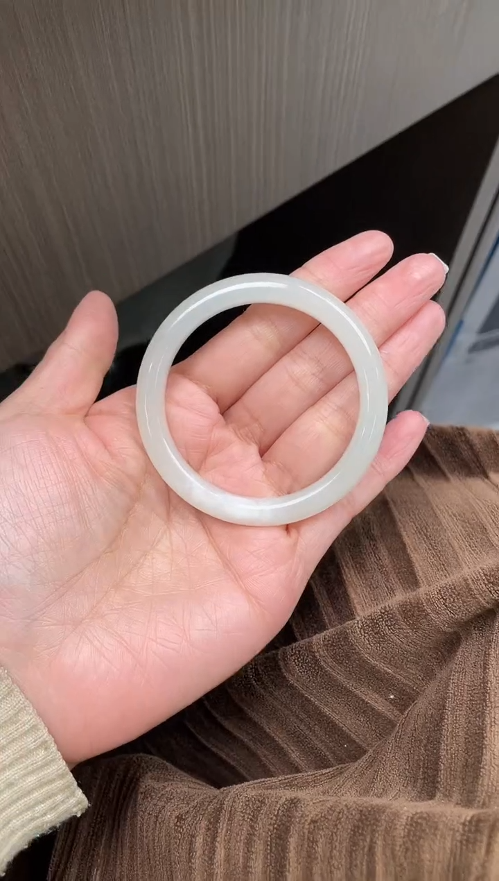未镶嵌手镯和田玉y**i和田玉青海料手镯53mm
