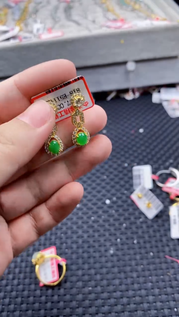 翡翠银S925镶嵌戒指88888---10