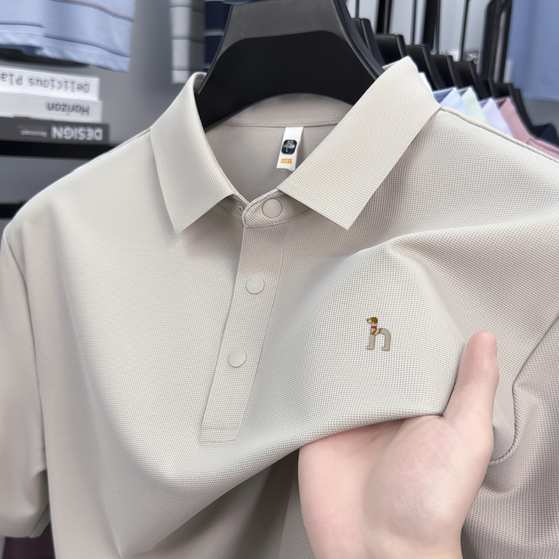 【奥特莱斯撤柜】冰丝男士t恤短袖polo衫夏季T恤2025新款体恤上衣男