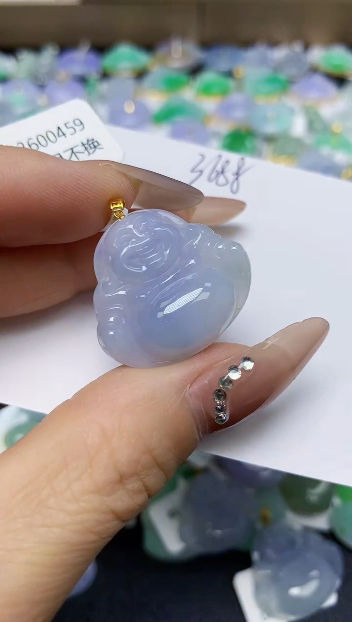 翡翠18K金镶嵌颈饰 天然缅甸翡翠A货