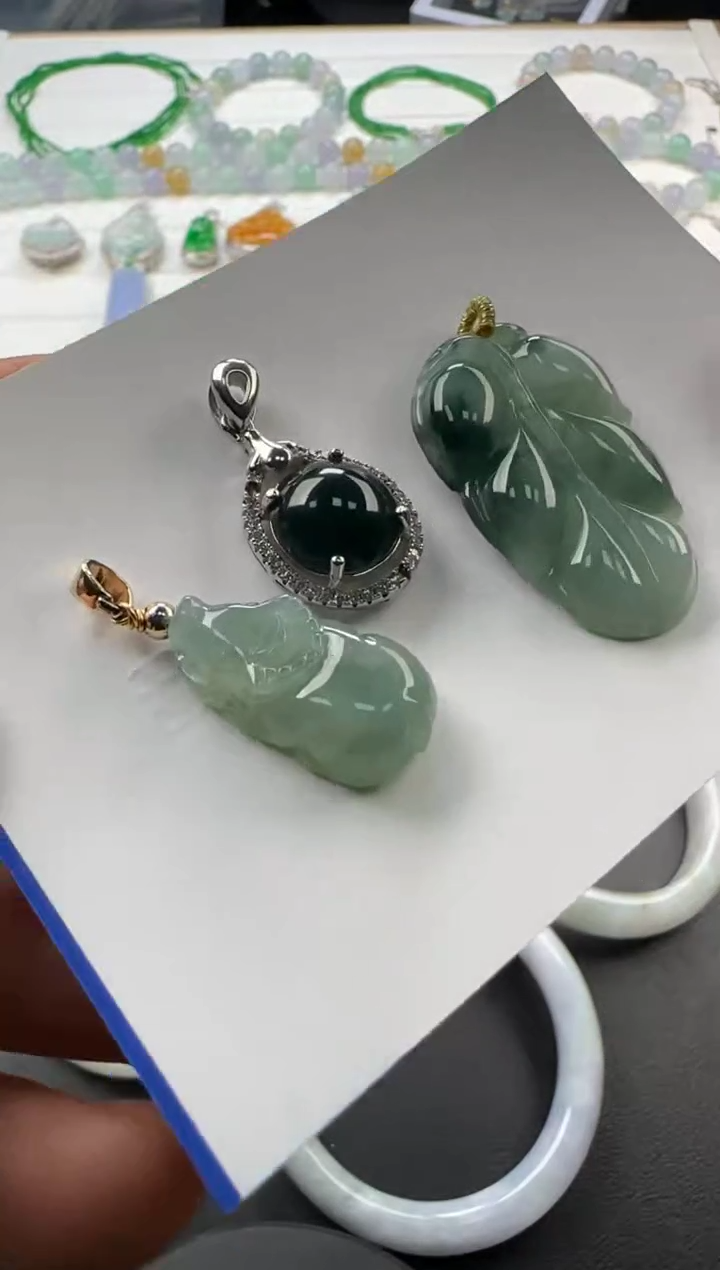 【闪购商品】翡翠吊坠(不含链)银S925镶嵌不退不换 无鉴赏期