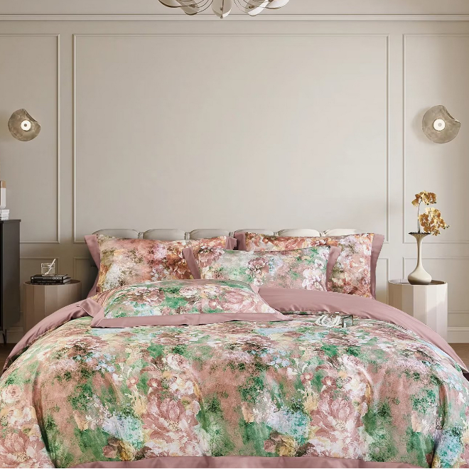 XDONGY(冬云家纺)200*230高端天棉丝缎大豆被 绘园绿色