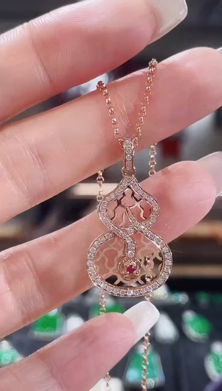 【闪购商品】钻石颈饰18K金镶嵌项链