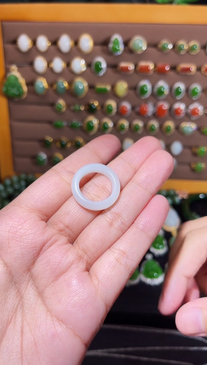 【闪购商品】和田玉戒圈未镶嵌白玉戒圈（11-12圈口）