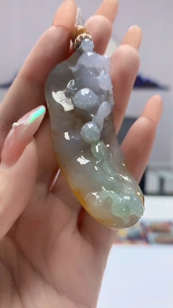 【闪购商品】定制翡翠未镶嵌0405DD-毛货挂件152