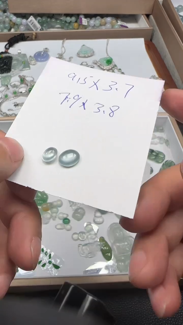 【闪购商品】翡翠颈饰未镶嵌翡翠蛋面2颗