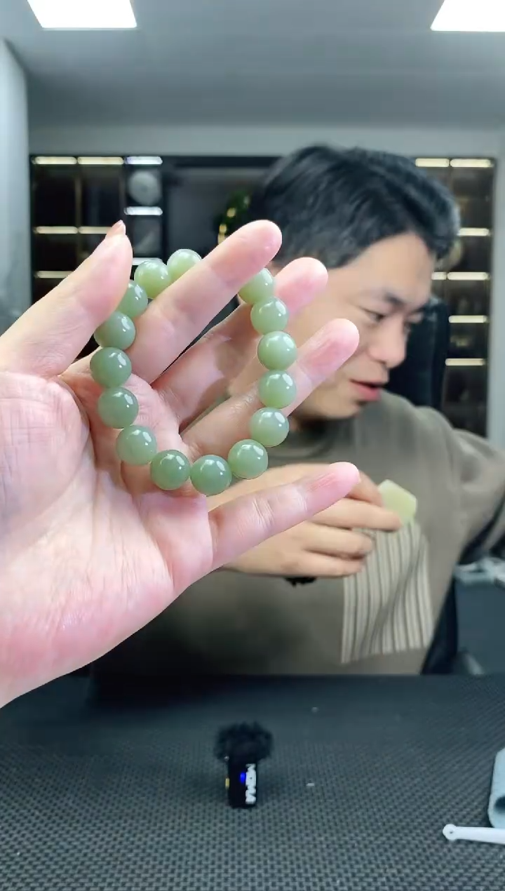 颈饰未镶嵌和田玉圆珠卡12手串清货2