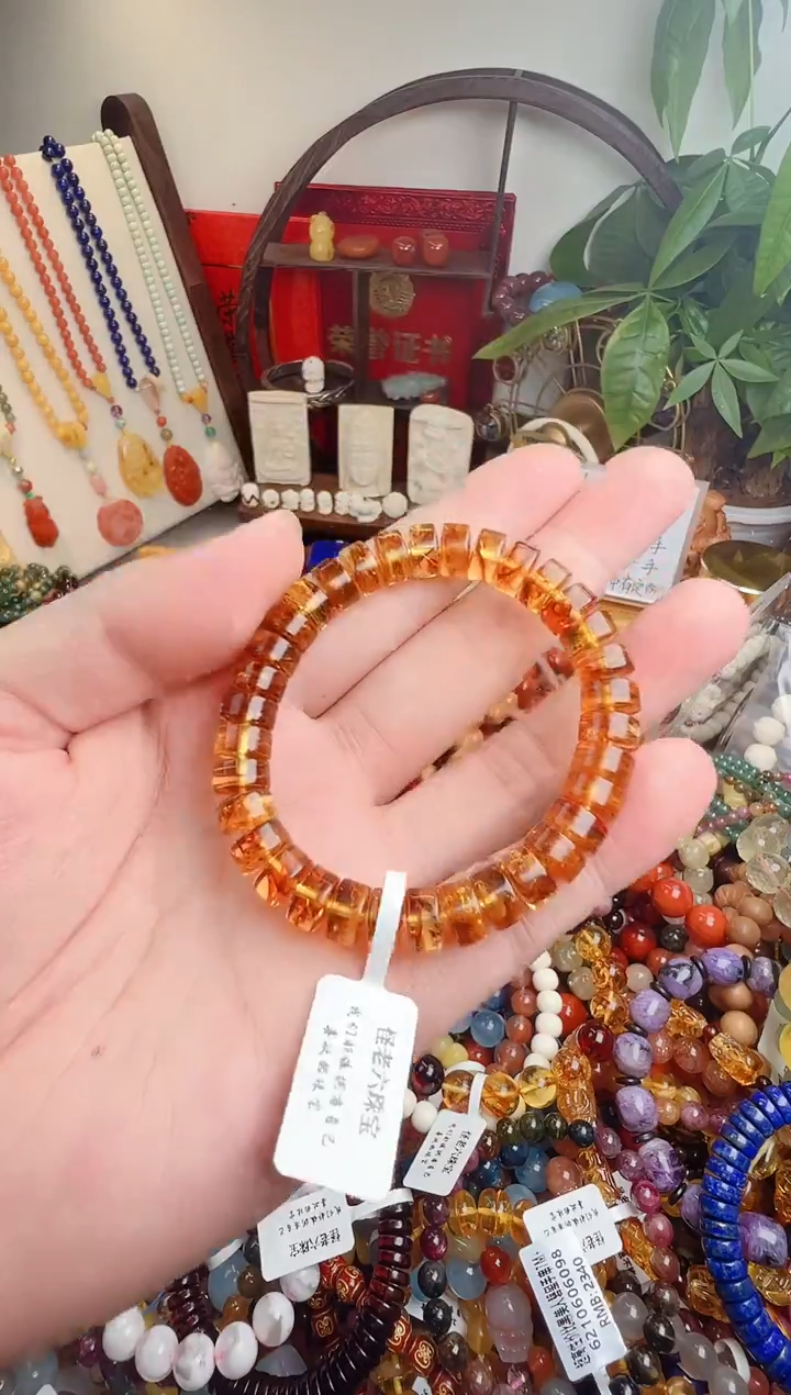 手链琥珀未镶嵌圆**麻一物一件）000699