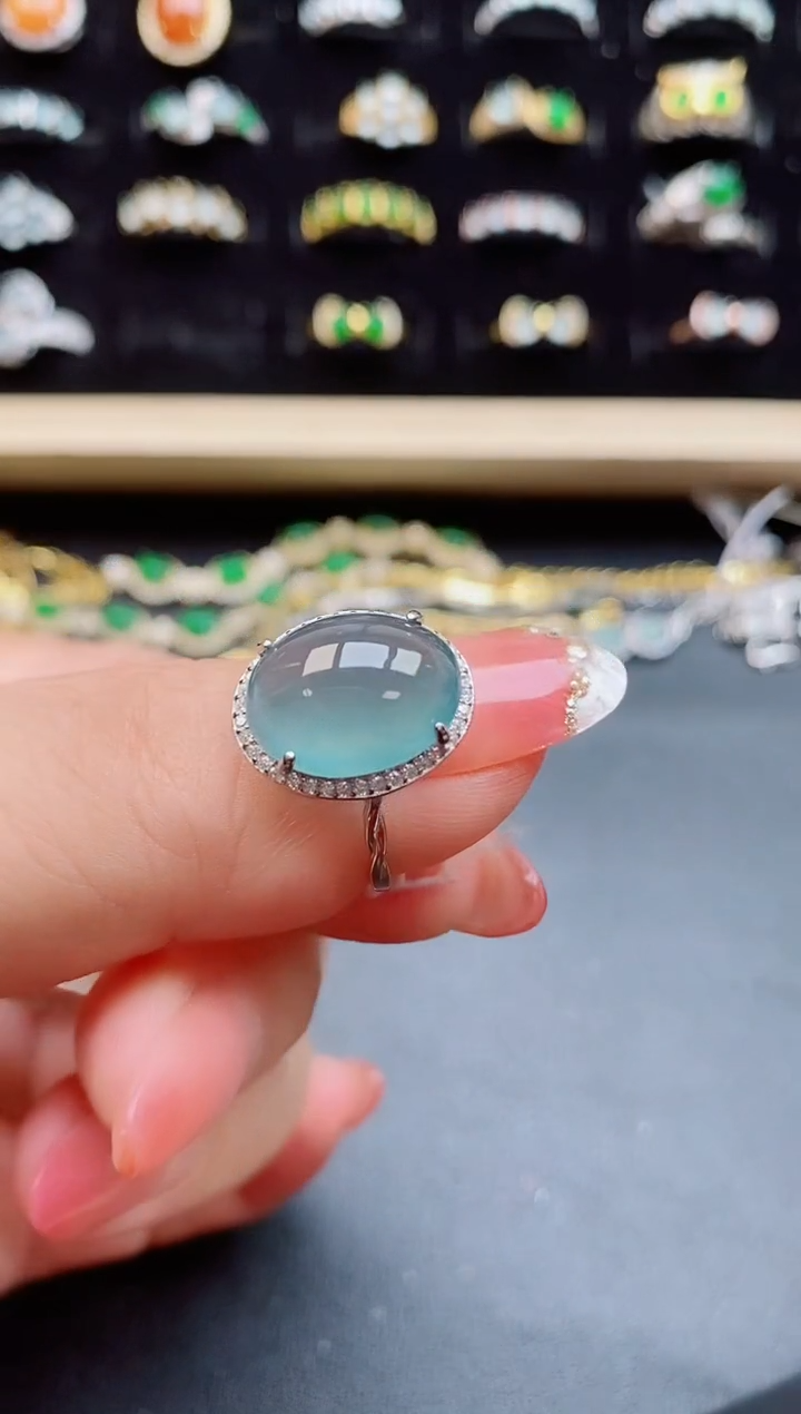 【闪购商品】翡翠戒指银S925镶嵌50850