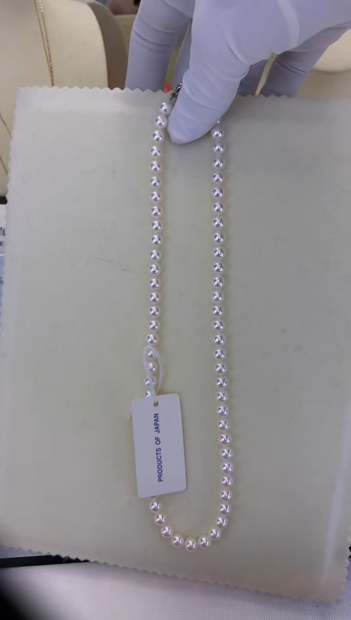 银S925镶嵌DA海水珍珠 GD038 6-6.5 akoya串链