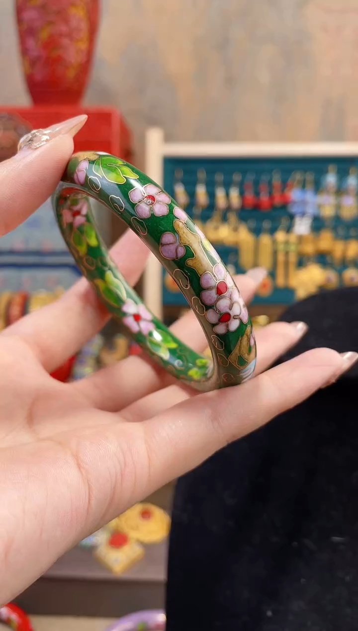 【闪购商品】非遗景泰蓝镯子绿色