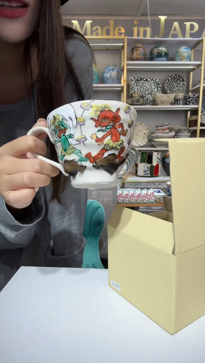 陶瓷和田一人风神雷神马克杯preese05-0083-0006