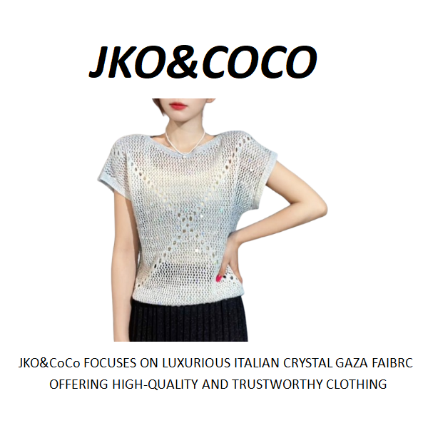 JKO&COCO【雪织云】意大利水晶纱夏季薄款时尚百搭 针织衫 上衣短袖