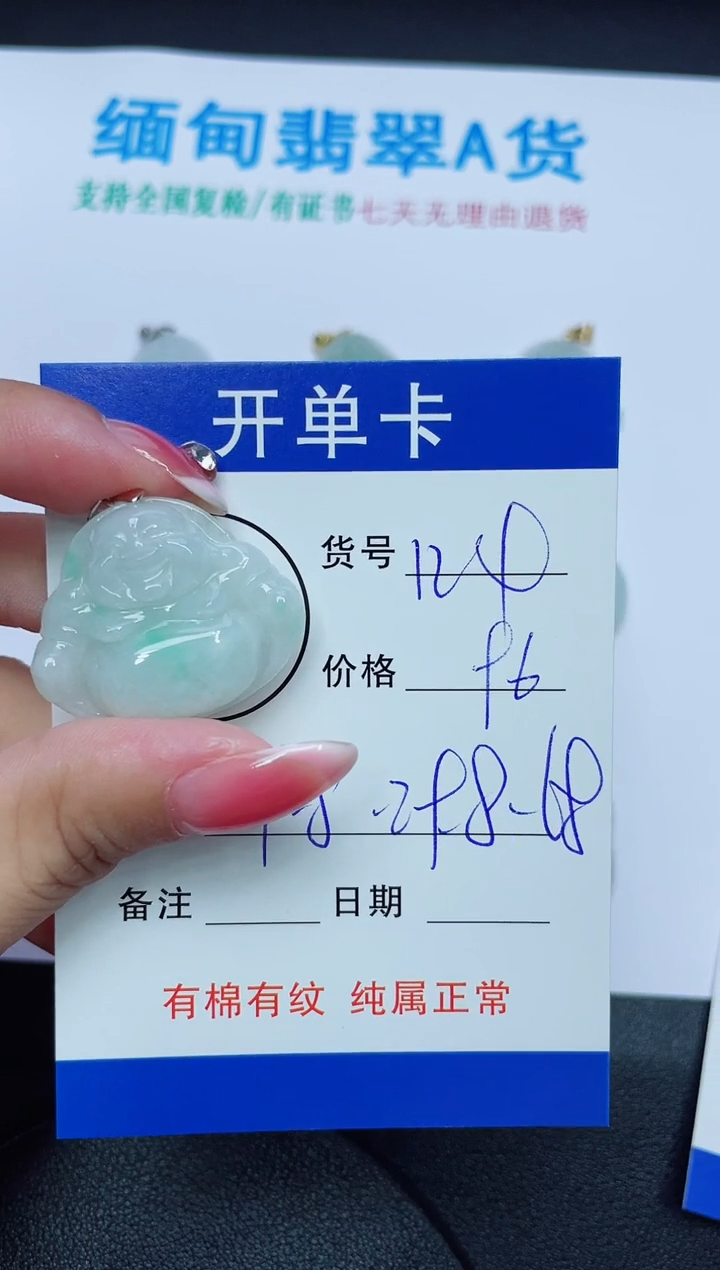 翡翠未镶嵌吊坠(赠链)124