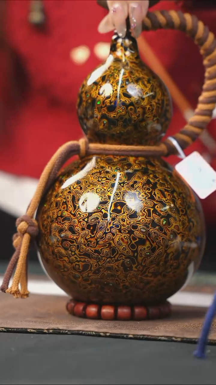 【闪购商品】WH149漆艺酒葫芦不包手串及旋转底座