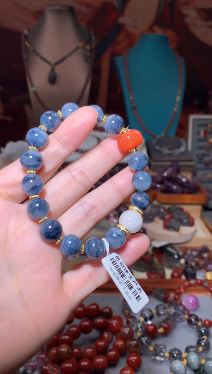 未镶嵌珠宝半成品水晶?****?蓝兔毛DIY手串