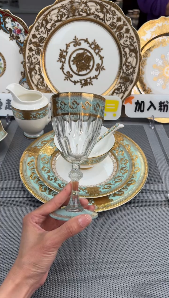 【闪购商品】瓷片高脚杯正品 12个 套装福利