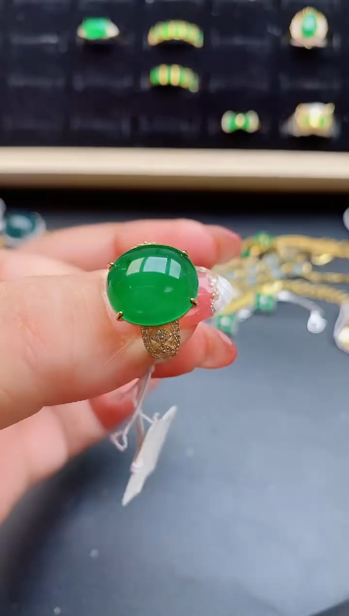 【闪购商品】翡翠戒指银S925镶嵌212112