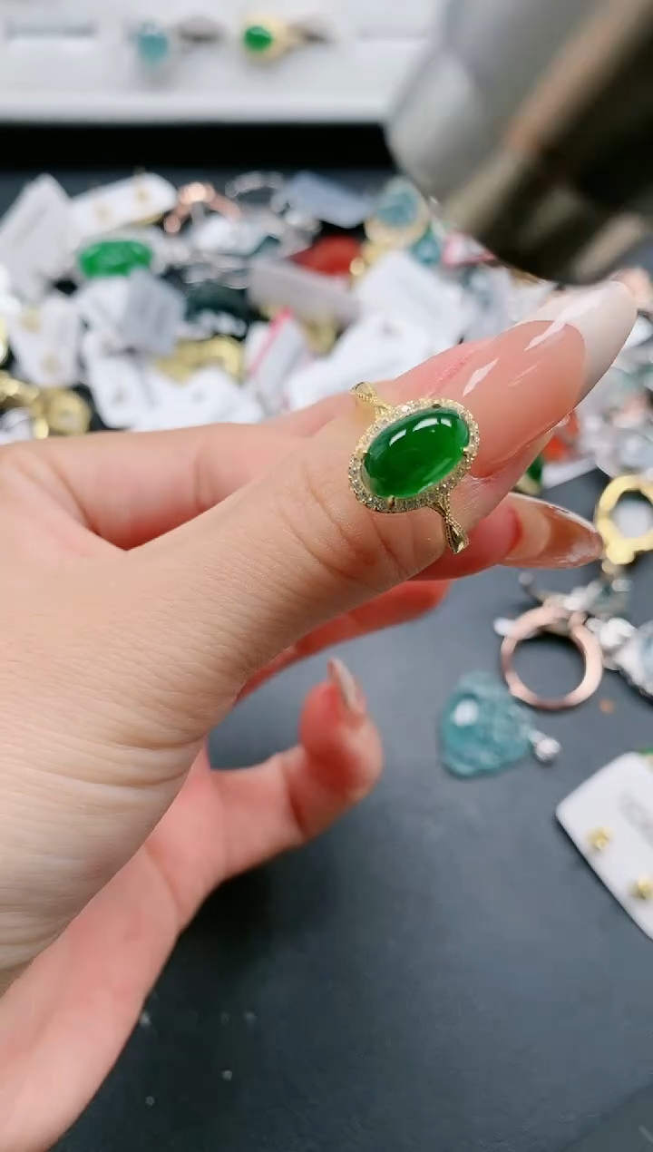 【闪购商品】翡翠戒指银S925镶嵌111111