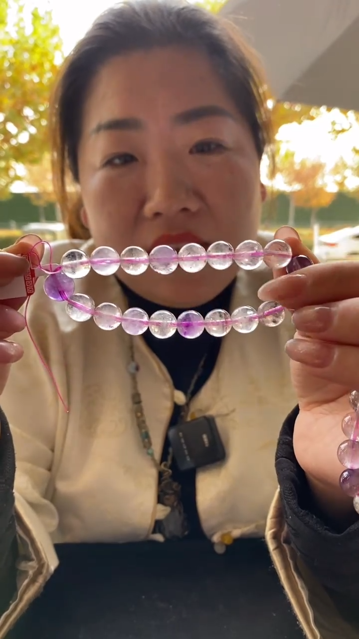 未镶嵌珠宝半成品水晶超七手串10.5mD758多样性发其一