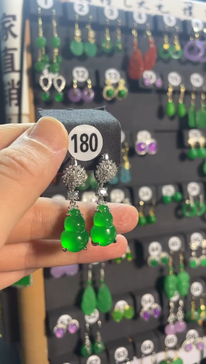 【闪购商品】翡翠耳饰银S925镶嵌180....