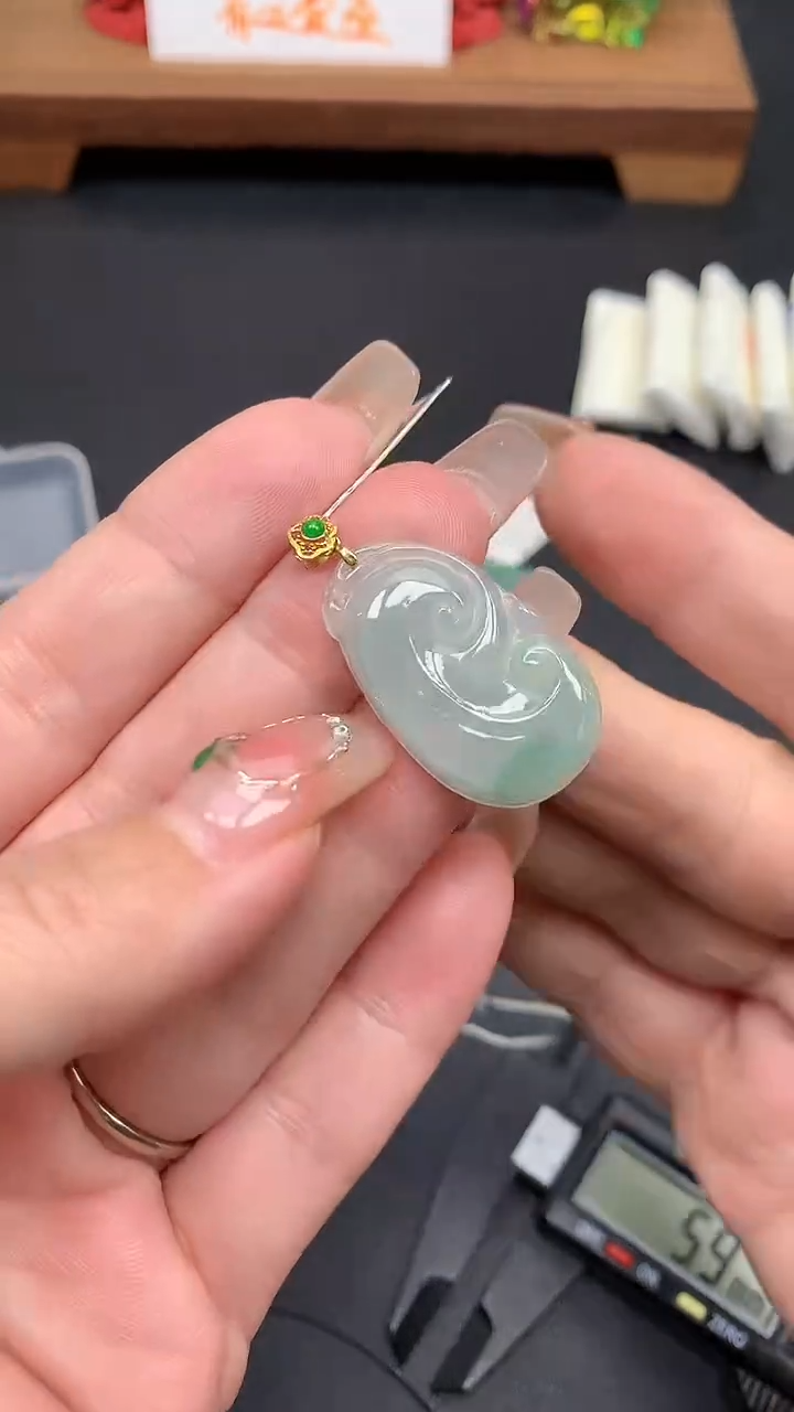 【闪购商品】翡翠吊坠(不含链)18K金镶嵌MS160009